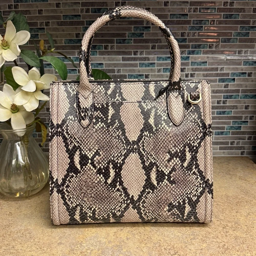 NWT Brahmin Small Caroline Almond All Over Snake purse
